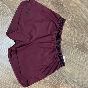 Burgundy Under Armour Athletic shorts